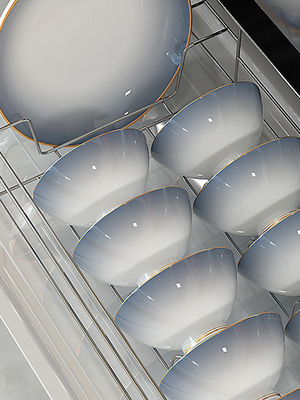 釉下彩景德镇陶瓷餐具套装2025新款骨瓷乔迁轻奢碗盘碗碟套装家用