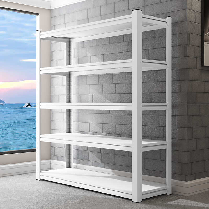 轻型货架置物架仓储仓库展示架超市阳台多层落地收纳架白色铁架子