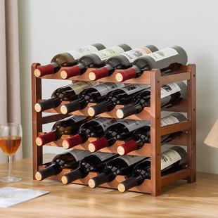 创意红架摆件桌面多架层红酒瓶展示架酒客厅家用葡萄85687酒格放