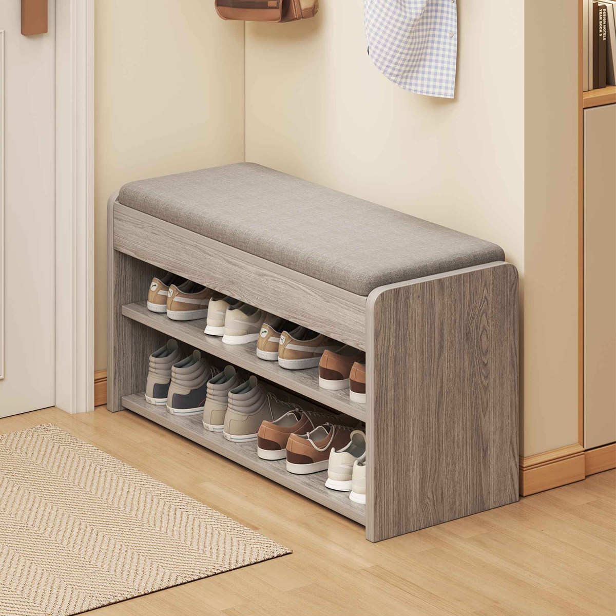 入户门口家用鞋架多层小窄简易可坐换鞋凳防尘鞋柜节约空间好看,住宅家具,鞋架,淘宝优惠券,粉丝福利购,淘宝优惠卷