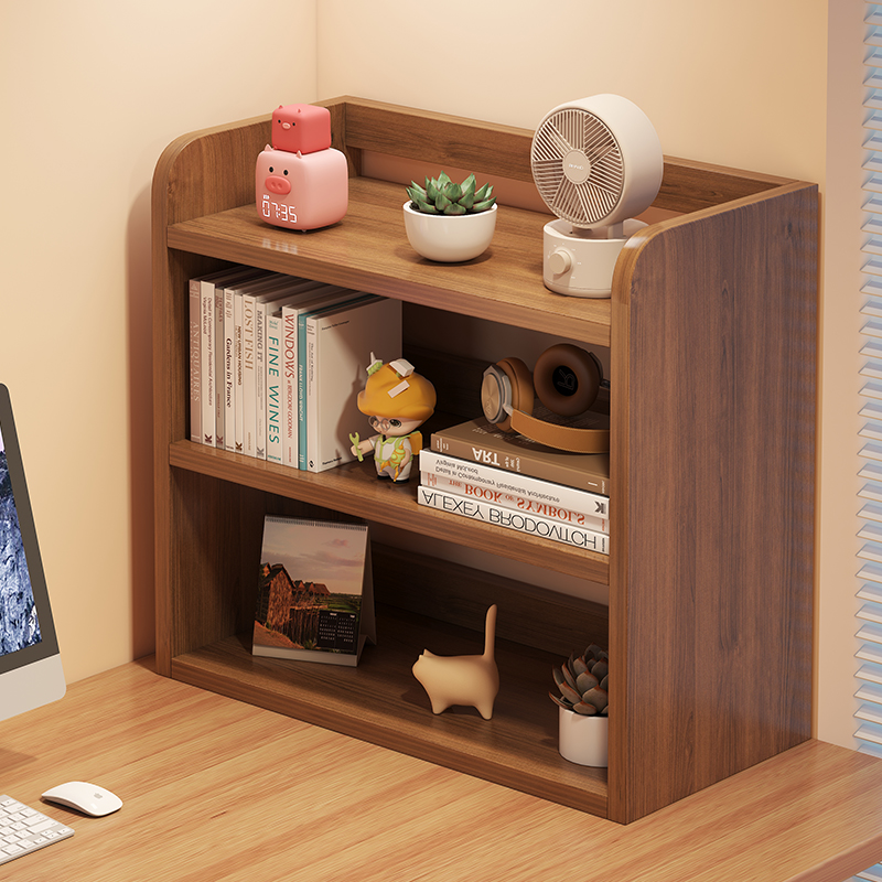 桌面置物架桌上实木书架储物架书桌收纳架立式多层展示架小型架子