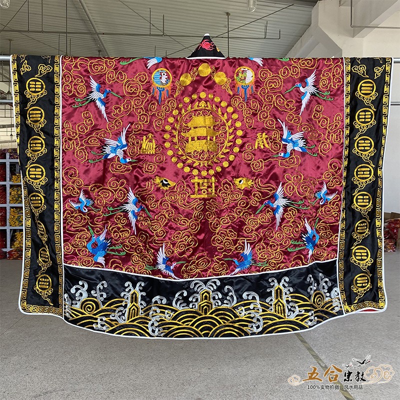 新款道具法衣仙鹤衣高功法衣道士服道袍仙鹤法衣道袍经衣绸缎刺绣