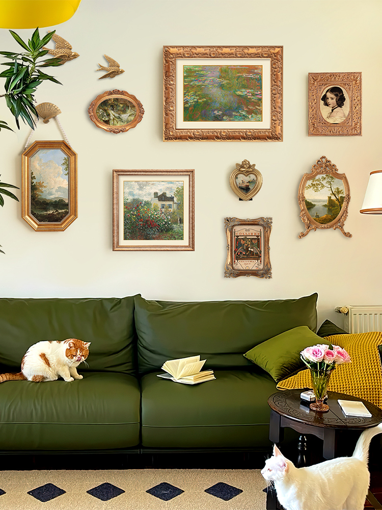 斯柏达 欧式风景人物复古装饰画小众法式客厅挂画玄关背景墙壁画