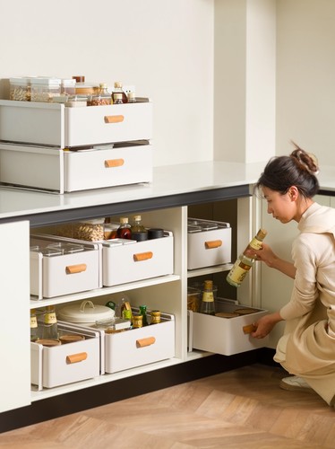 厨房下水槽置物架调料碗碟抽拉式储物盒水池收纳架橱柜拉篮分层架