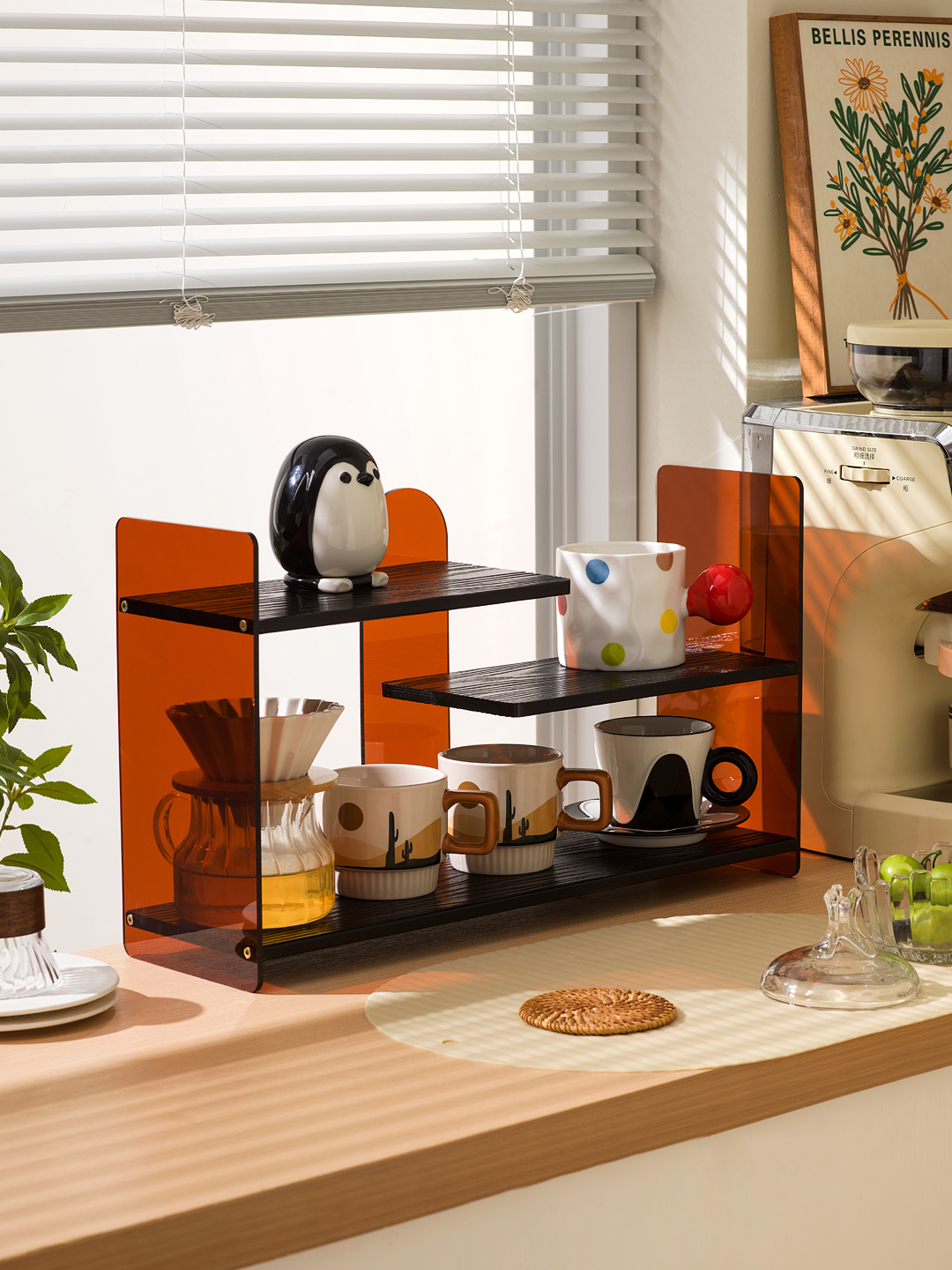 桌面置物架餐桌上收纳神器办公桌桌上工位水杯厨房台面书桌多层架