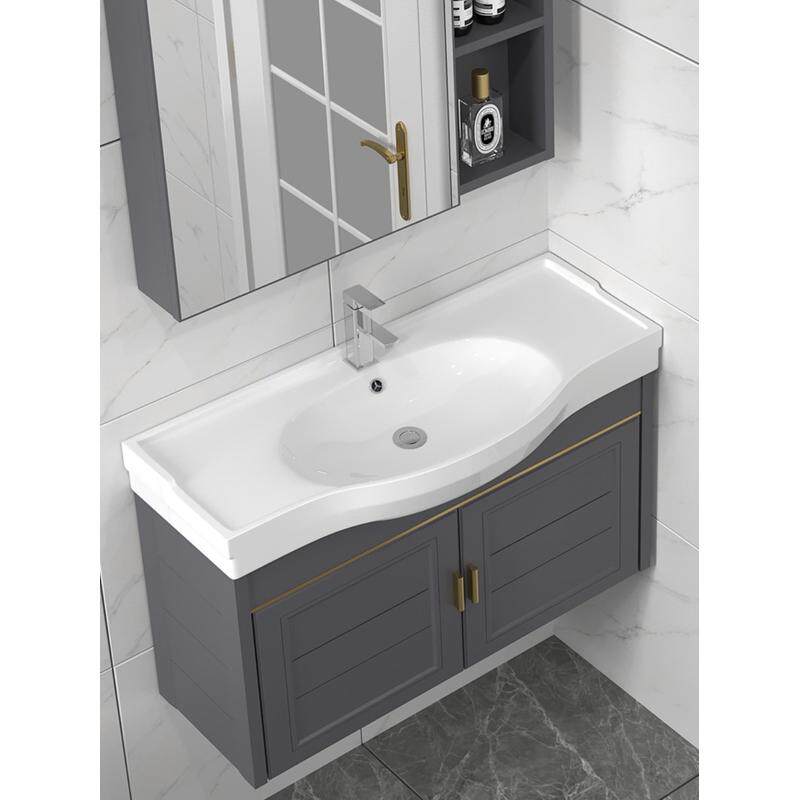 热销g3yn太空台面窄长小尺寸大肚盆浴室柜组合卫生间洗手台洗脸池