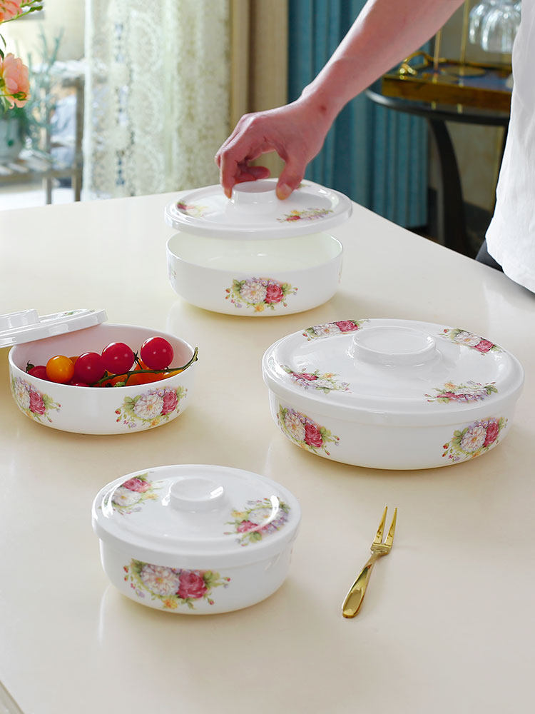 骨瓷保鲜饭盒微波炉加热带盖窝盘陶瓷蒸蛋蒸鱼盘子家用菜盘深餐盘,餐饮具,盘,淘宝优惠券,粉丝福利购,淘宝优惠卷