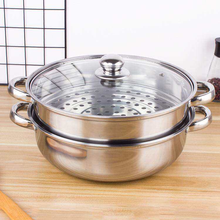 蒸锅汤锅一体蒸馒头专用锅特厚电锅家用不锈钢小型电磁炉单层