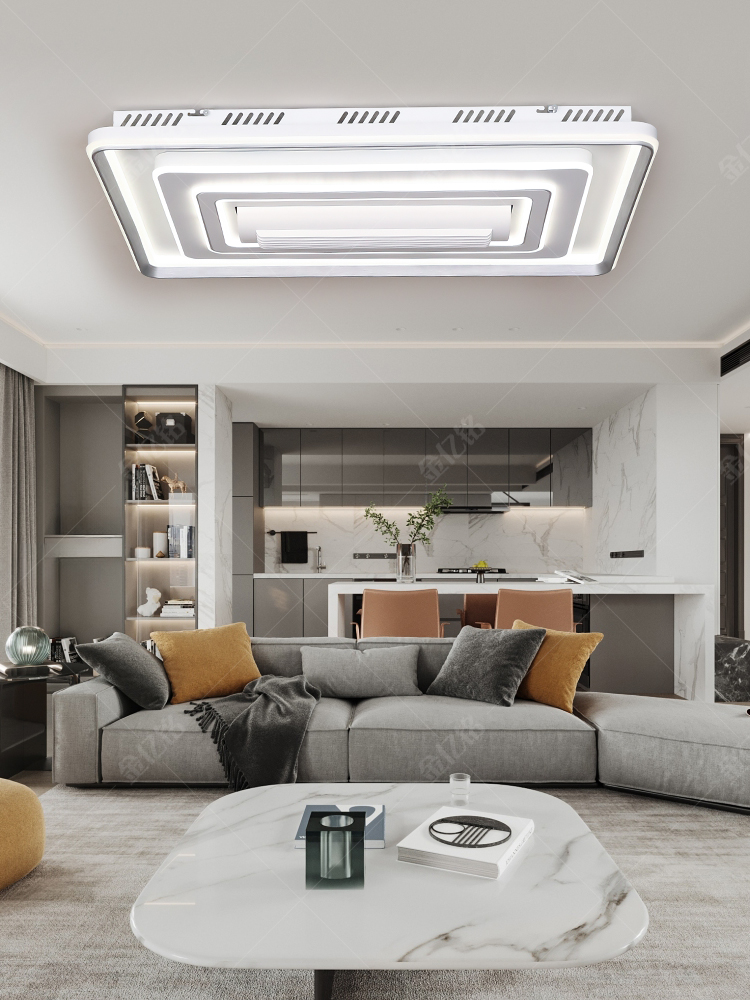 静音无叶风扇灯客厅吸顶灯现代简约大气2025年新款家用风扇一体灯