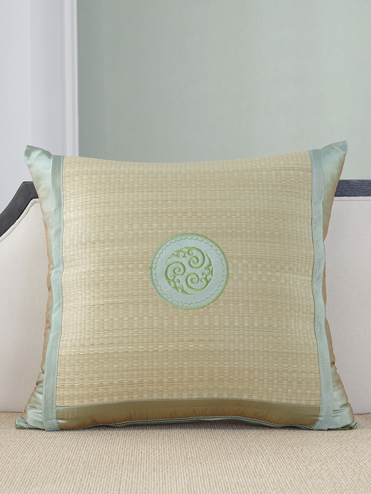 夏季蔺草双面凉席靠垫套沙发靠垫抱枕套 办公室护腰靠垫套不含芯