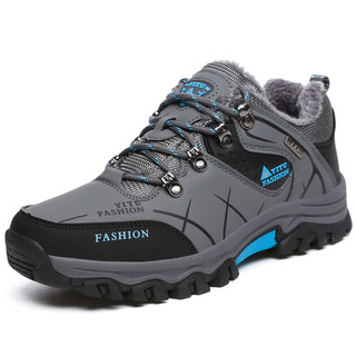 新款冬季男鞋高帮棉鞋加绒厚保暖户外登山防滑旅游运动鞋雪地靴爸