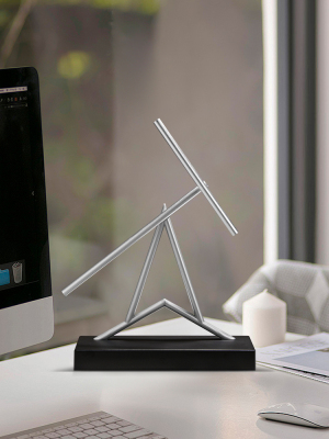 牛顿摆钢铁侠混沌摆永动机摆件高档创意商务礼品家居反重力模型