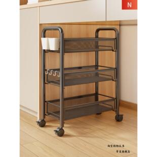 宿舍置物架书桌下可移动小书架寝室带轮小推车零食多层夹缝收纳柜