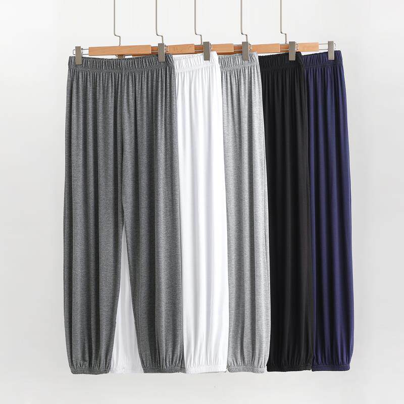 莫代尔家居裤防蚊裤男士夏季薄款睡裤束脚长裤大码练功宽松灯笼裤