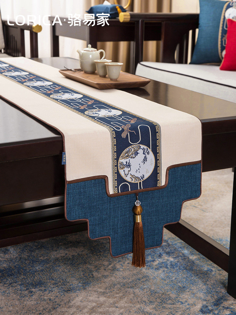 骆易家新中式桌旗茶桌垫布茶旗茶席禅意防水茶台布艺长条茶几桌布,居家布艺,桌旗,淘宝优惠券,粉丝福利购,淘宝优惠卷