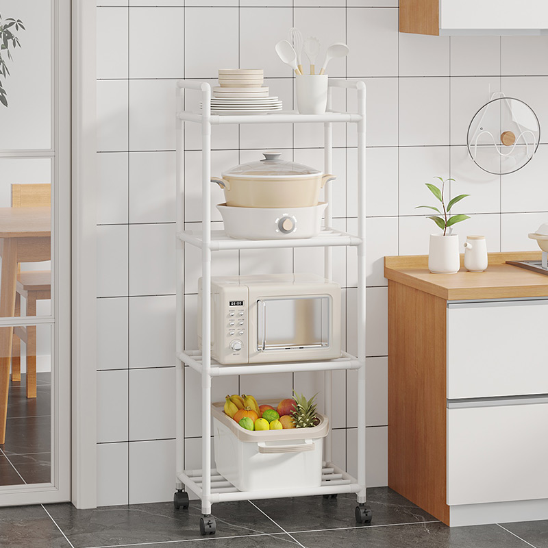 厨房置物架落地多层微波炉收纳架多功能调料瓶储物架家用货架橱柜