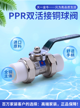 天一 金牛PPR双活接铜球阀门 20 4分 25 6分 ppr球阀 ppr水管配件