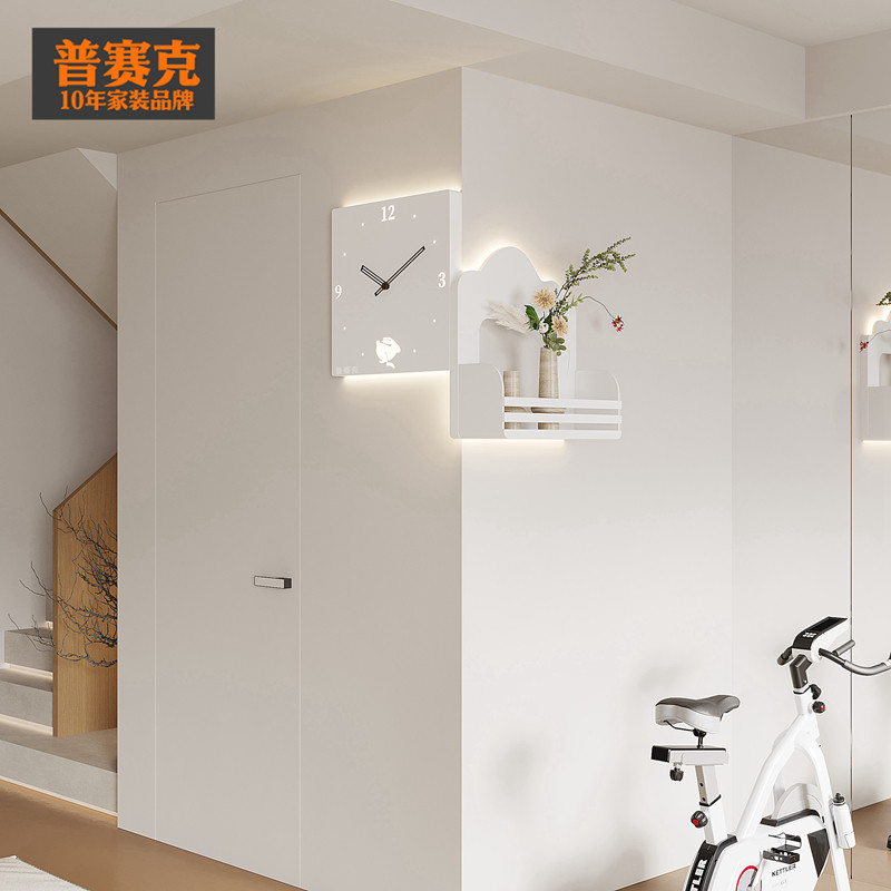 普赛克装饰转角拐角挂钟时尚创意双面客厅简约装饰2025新款时钟