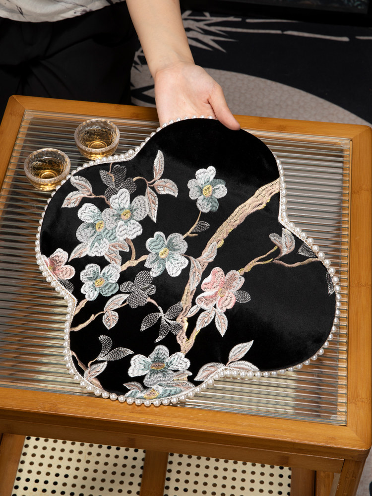 中式餐垫绒布杯垫高级感防滑餐桌垫隔热垫家用茶几垫子可水洗定制,居家布艺,餐垫,淘宝优惠券,粉丝福利购,淘宝优惠卷