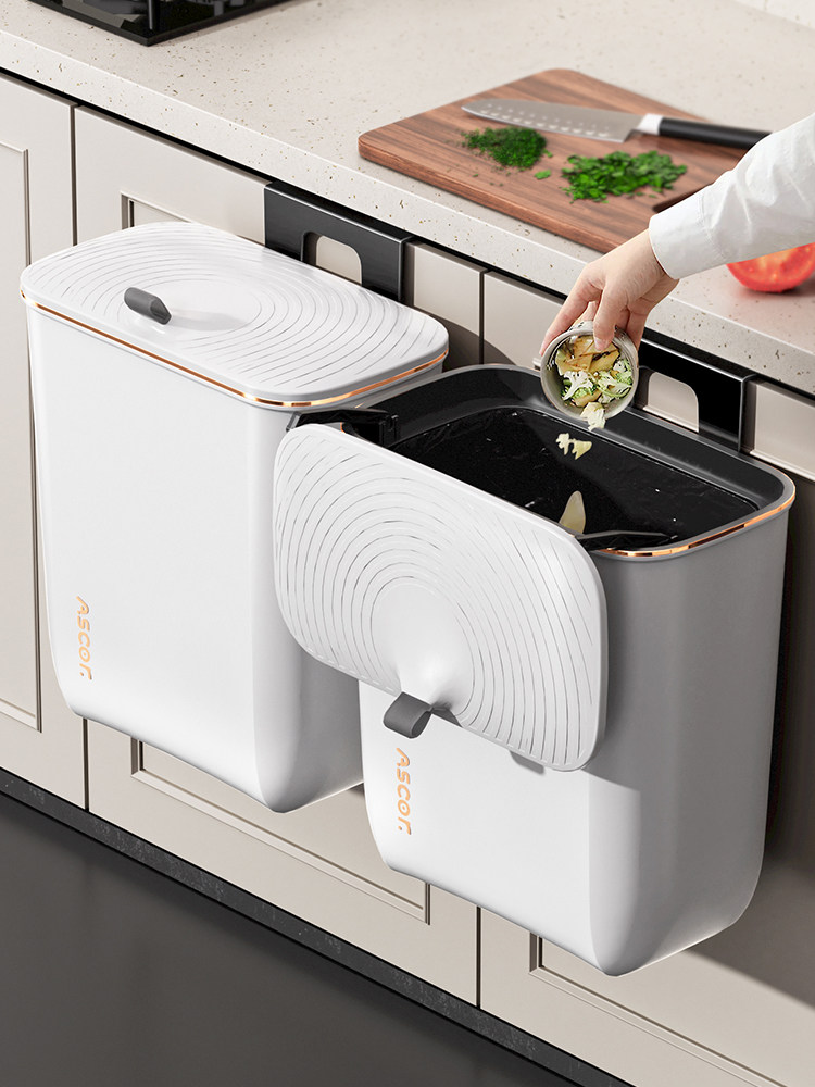 壁挂式垃圾桶卫生间厨房家用厕所客厅带盖专用筒夹缝厨余大号纸篓