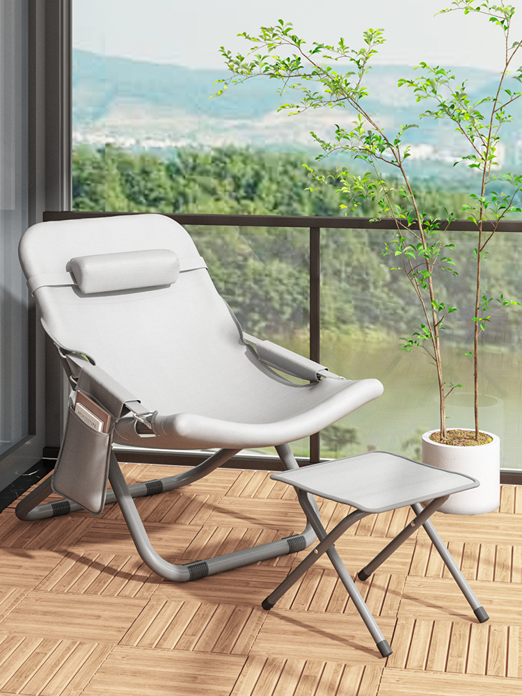 午休躺椅家用折叠椅夏季休闲简易靠背椅小型便携懒人椅阳台午睡床