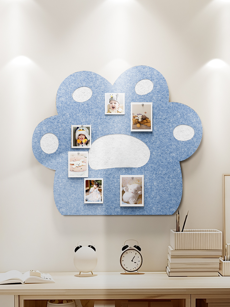 猫爪照片墙背景板羊毛毡墙贴毛毡板软木板展示墙装饰创意荣誉墙墙