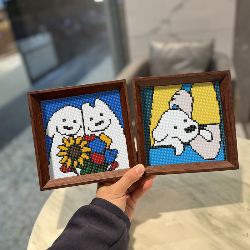 简约可爱狗狗摆台钻石画客厅卧室2025新款新手DIY钻石贴十字绣