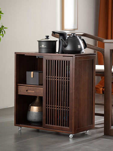 新中式实木茶水柜泡茶边柜烧水柜一体茶车移动茶几边几小茶台桌子