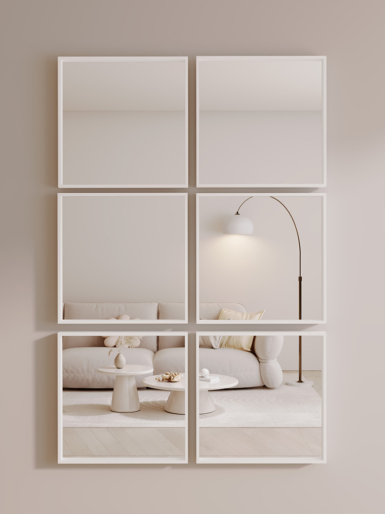 免打孔镜子贴墙自粘客厅玄关装饰镜挂墙穿衣镜壁挂艺术全身试衣镜