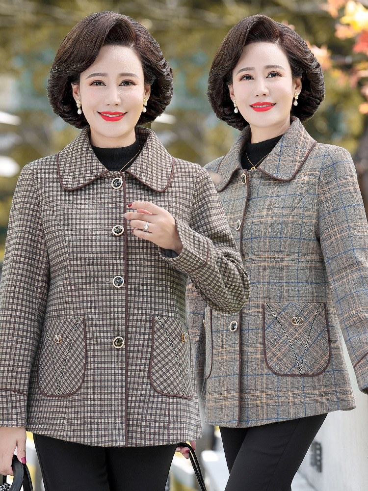 妈妈秋装外套风衣洋气2025新中老年女装