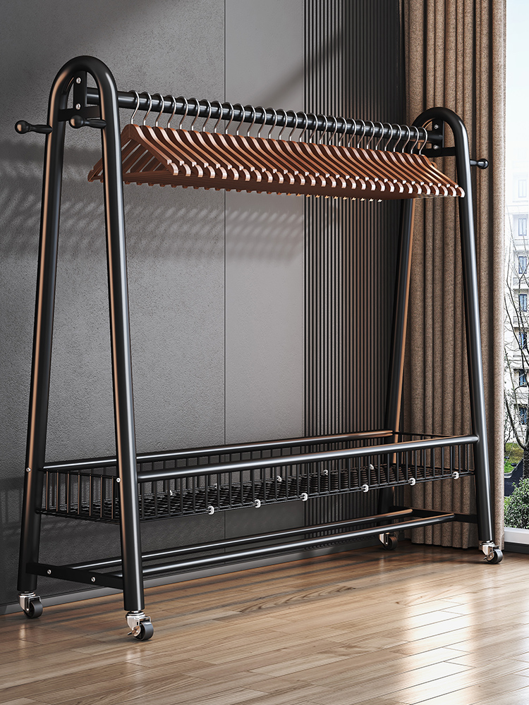 衣帽架落地卧室家用衣服置物架室内简易晾衣架房间挂衣服架子加粗