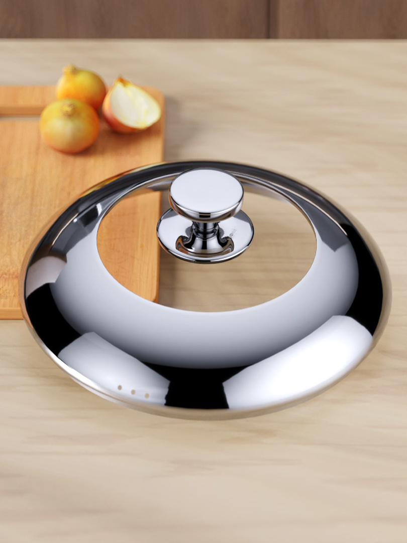 不锈钢锅盖家用炒菜锅盖子可视玻璃盖小号蒸笼蒸屉铁锅通用蒸锅盖