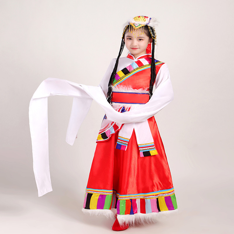 正品儿童少数民族服装六一藏族舞蹈演出服男女童藏族卓玛舞台表演