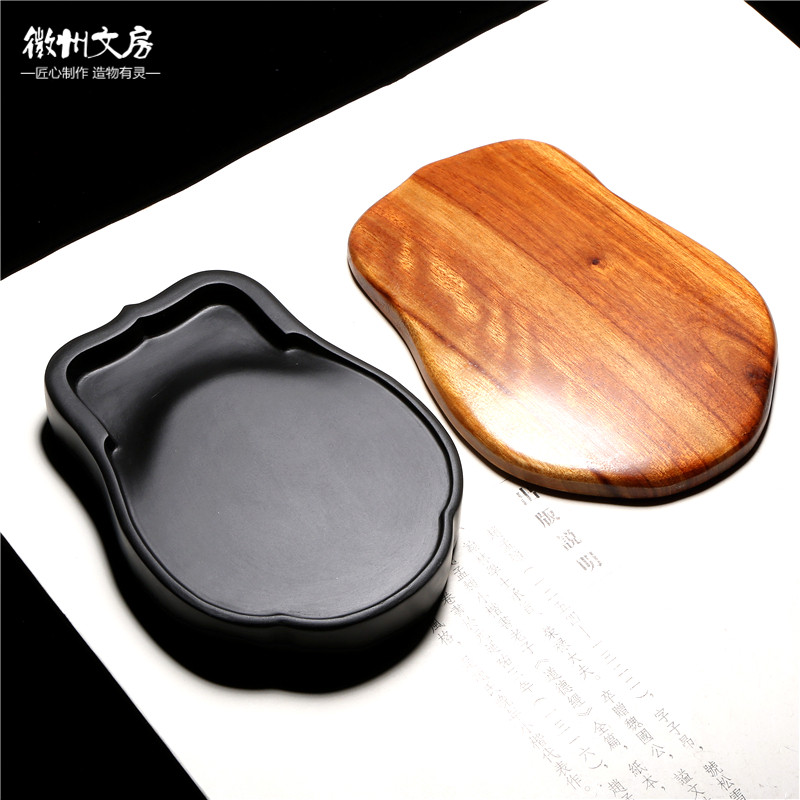 国家非遗 老坑砚台歙砚 经典素砚精品小楷砚台籽料长方形天然实用