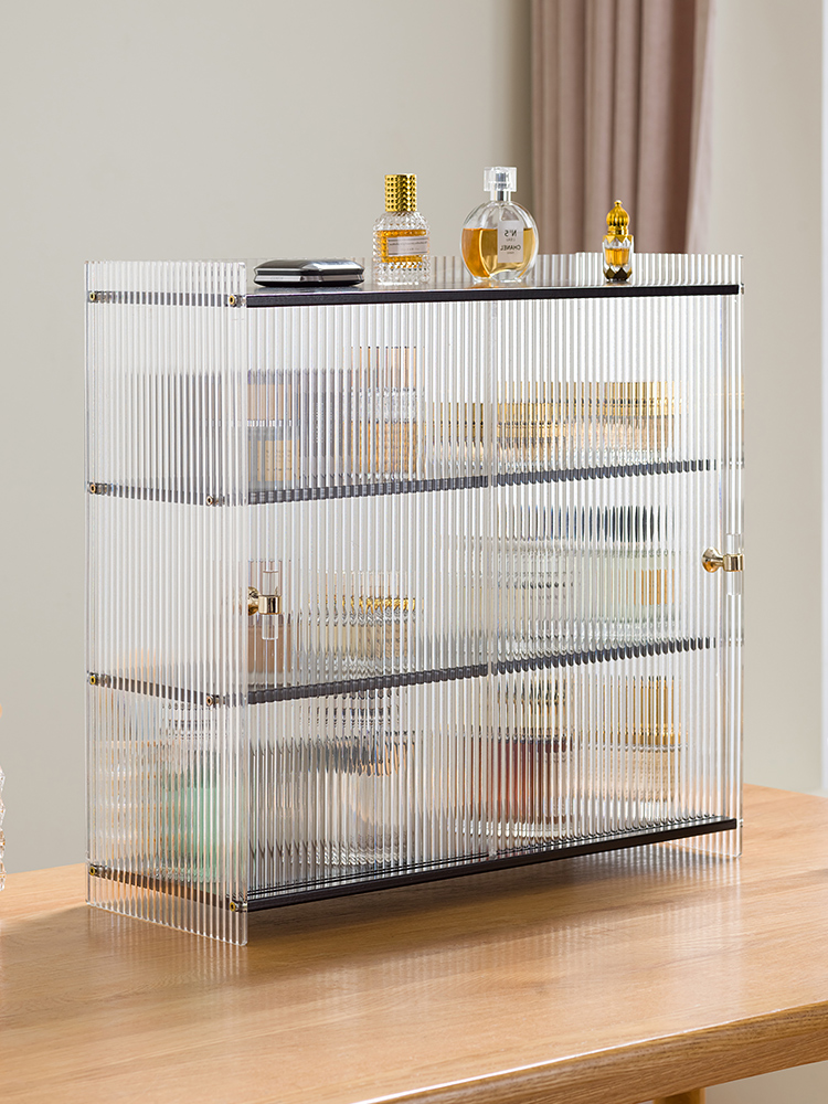 桌面收纳盒收纳柜茶具展示柜子餐具化妆品厨房储物柜水杯子置物架