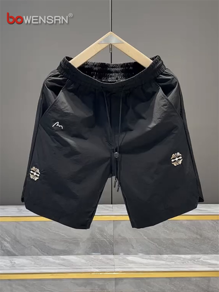 美式潮牌黑色短裤男士2025新款夏季外穿韩版时尚休闲五分裤子男款