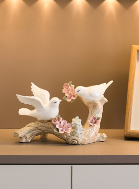 现代简约陶瓷小鸟摆件家居客厅酒柜软装饰品欧式房间桌面玄关摆件