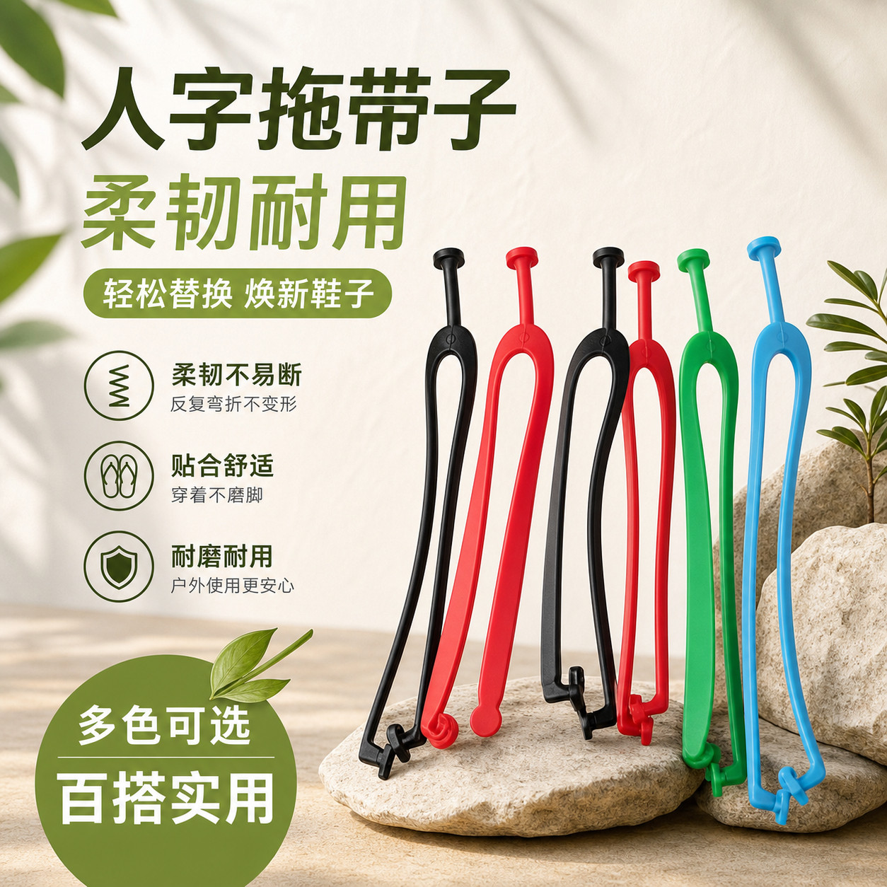 人字拖替换带子鞋带固定卡扣人字拖配件diy材料带子更换专用神器
