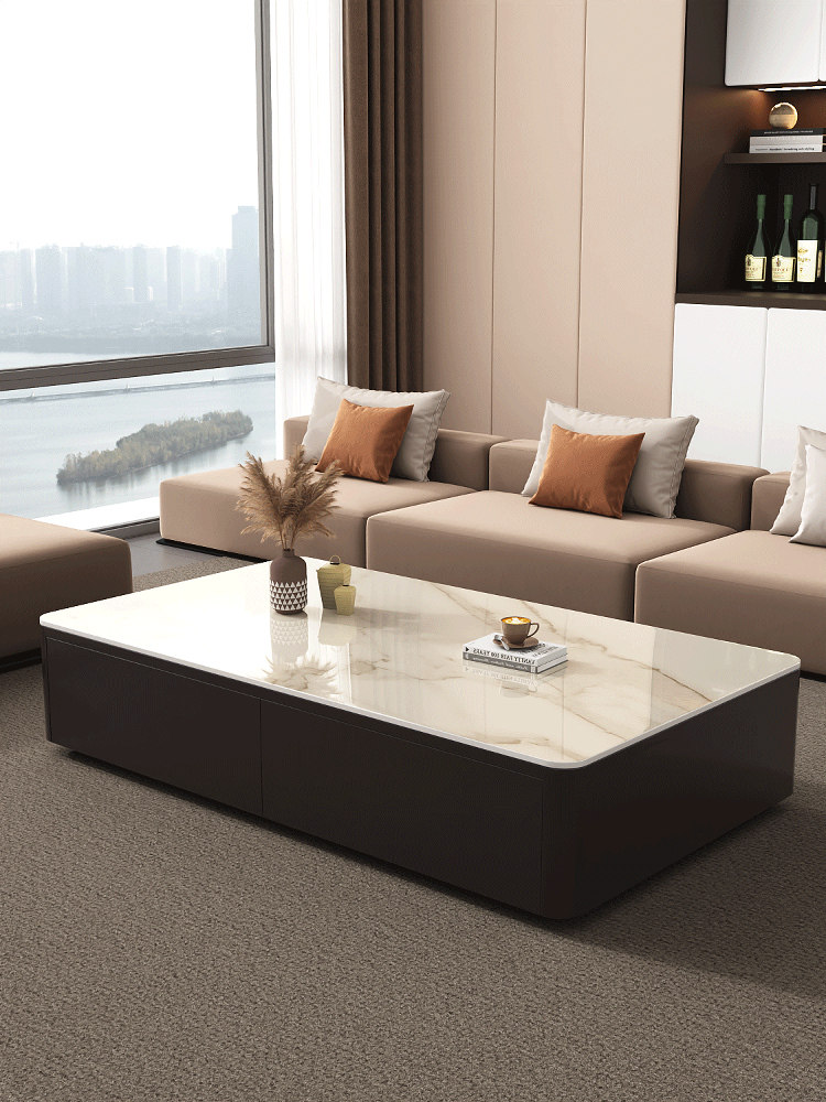 岩板茶几客厅家用2024新款小户型轻奢高级感茶几桌电视柜组合落地,住宅家具,茶几,淘宝优惠券,粉丝福利购,淘宝优惠卷