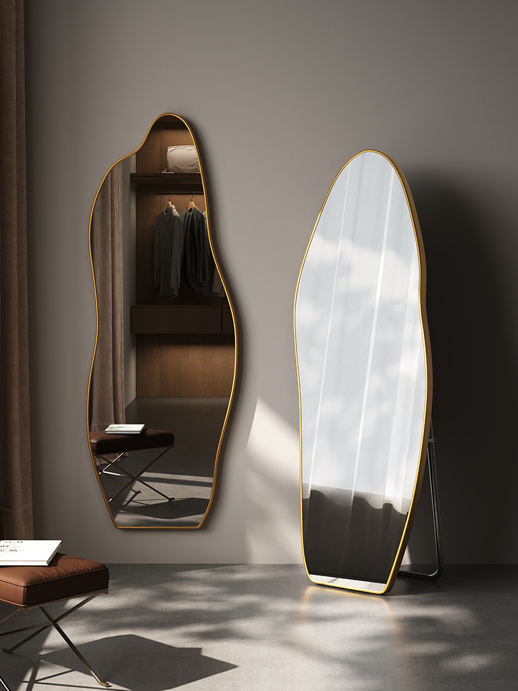 全身镜落地镜高级感ins风轻奢穿衣镜家用卧室服装店高清试衣镜子