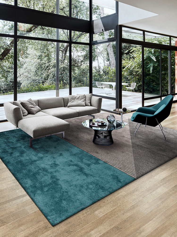 客厅地毯茶几毯现代简约轻奢高级高级感几何图案卧室床边床前短毛