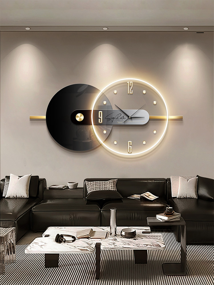黑胶唱片客厅装饰画轻奢高级感沙发背景墙挂画新款卧室钟表壁画灯,家居饰品,现代装饰画,淘宝优惠券,粉丝福利购,淘宝优惠卷