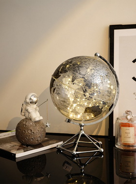 现代高档家居客厅酒柜书柜摆件装饰品办公室轻奢简约太空人地球仪