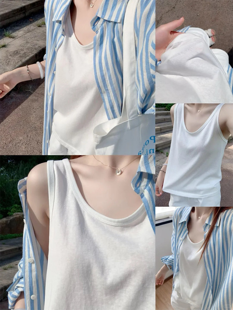 白色吊带背心女夏季外穿2026新款宽松显瘦打底内搭韩系无袖小上衣