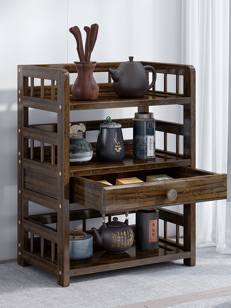 茶水柜置物架泡茶台客厅桌边柜餐边柜办公室茶具茶叶储物收纳架子