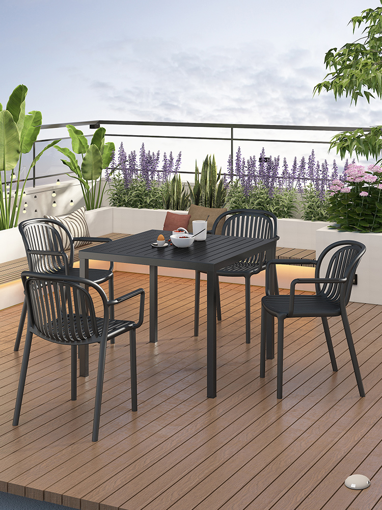 庭院露天桌椅组合三件套户外塑料别墅花园室外阳台网红喝茶休闲椅