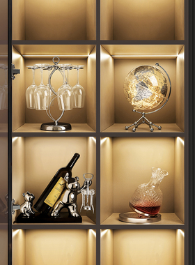 轻奢高档暴力熊红酒架酒柜装饰品摆件现代客厅电视餐边柜家居摆设