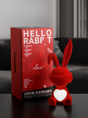 兔子台灯摆件轻奢高档客厅电视柜酒柜装饰品七夕情人节送女友礼物