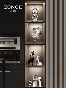 酒柜装饰品摆件轻奢高档暴力熊家居客厅电视柜玄关陶瓷2025展示柜