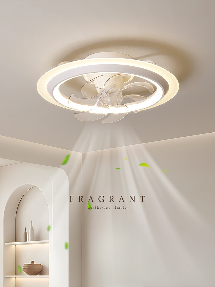 智能风扇灯360度摇头主卧室吸顶灯现代简约房间餐厅一体电扇led灯